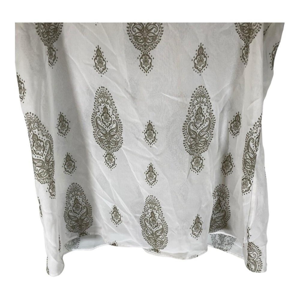 Women's Sheer Tank Top Size Small 36 White Green Lightweight Casual Boho Brazil - Picture 4 of 7